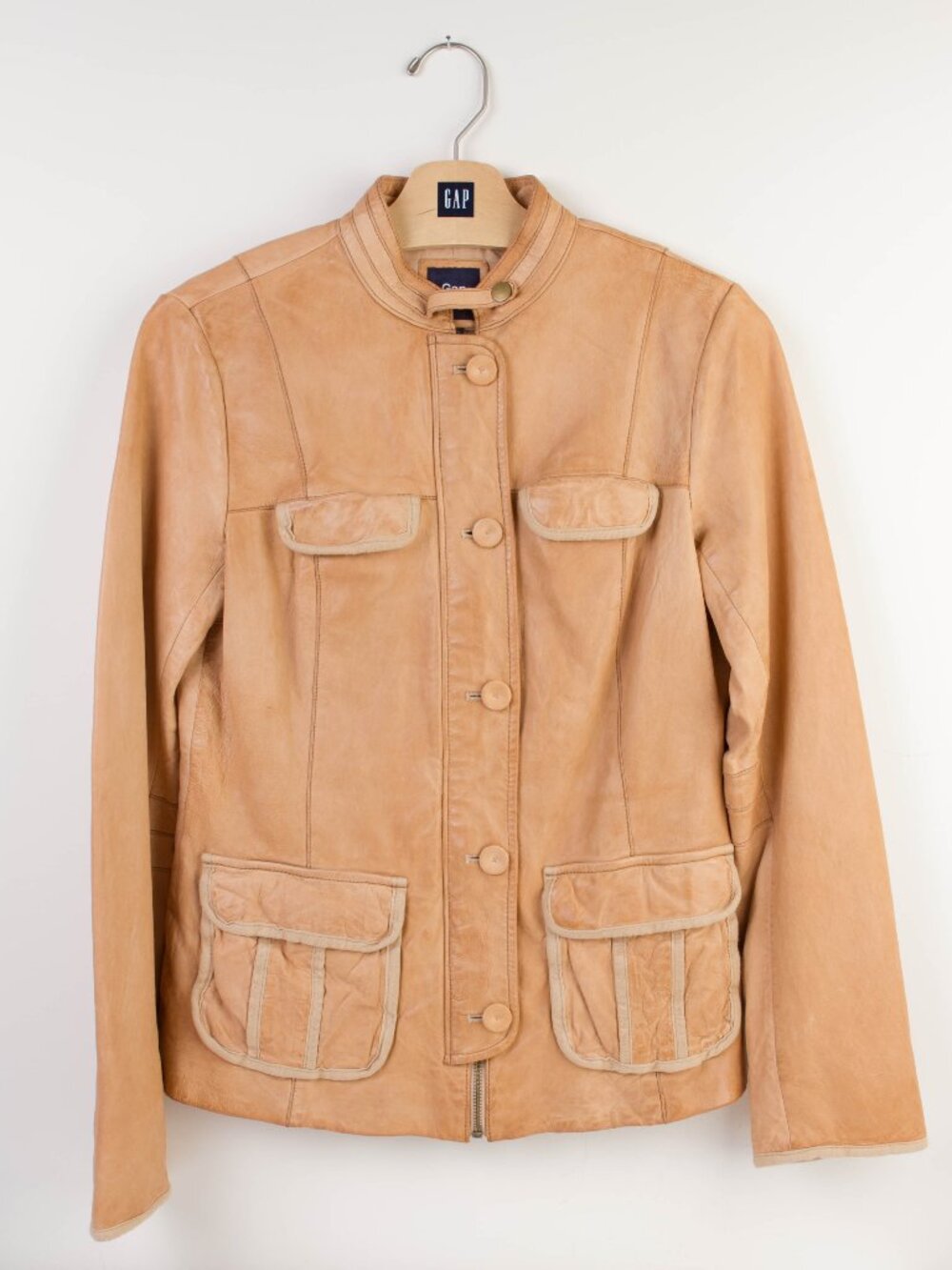 Gap Moto-Style Caramel Genuine Leather Jacket (Spring 2010) Edition NWOT